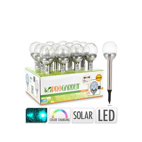 Solar ledlys rustfri stål 8 cm