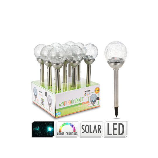 Solar ledlys rustfri stål 10 cm