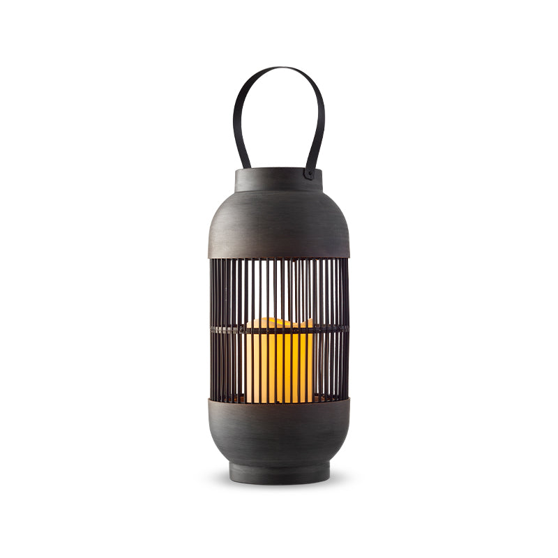 Solar lanterne rattan sort 33 cm