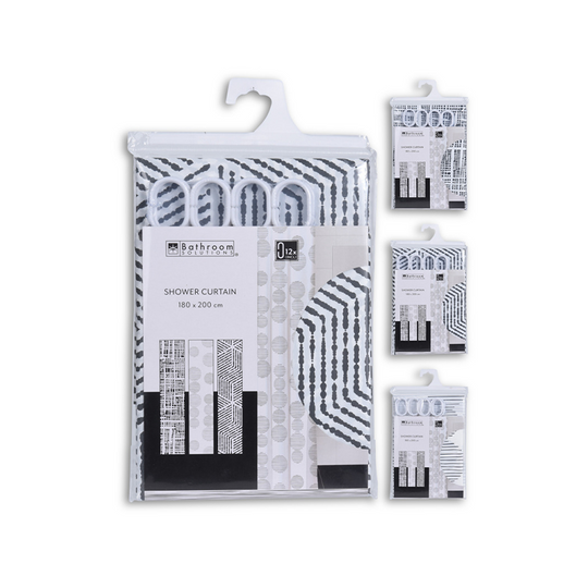 Badeforhæng assorteret - 180 x 200 cm