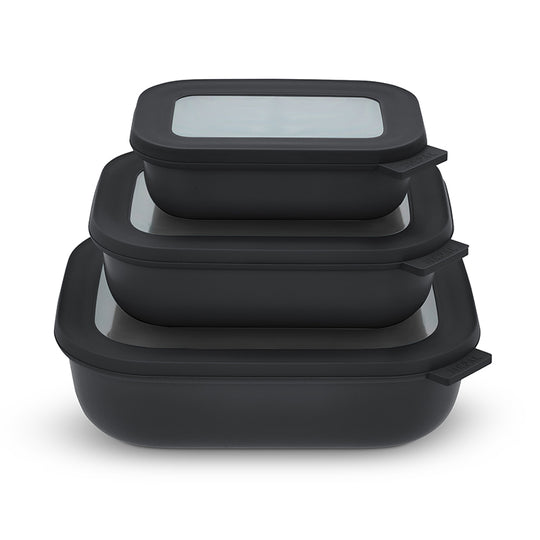 Mepal Cirqula skålesæt med låg lav rektangulær sort