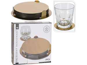 Coaster i messing m. holder - 5 stk