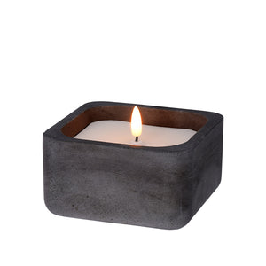 Led vokslys i sort cement potte 12 x 12 x 6,5 cm