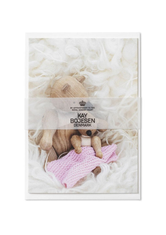 Kay Bojesen A6 Kort, til barnedåb lyserød