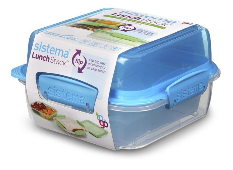 Sistema Lunch Stack Square To Go Assorteret 1,24 Liter