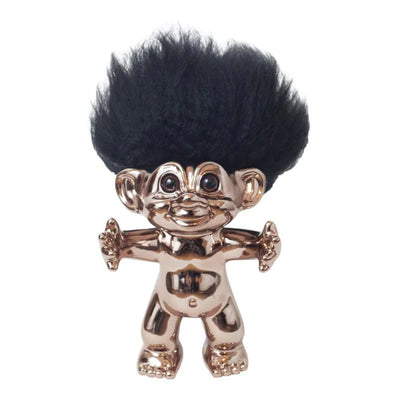 Lykketrold Bronze/Sort hår, 15 cm