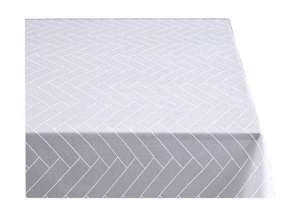 Södahl Damask Dug Tiles 320x140 Cm - Optisk Hvid