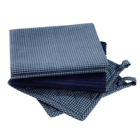 Bastian Tekstilsæt - Grå/Blå Tern - 5 dele