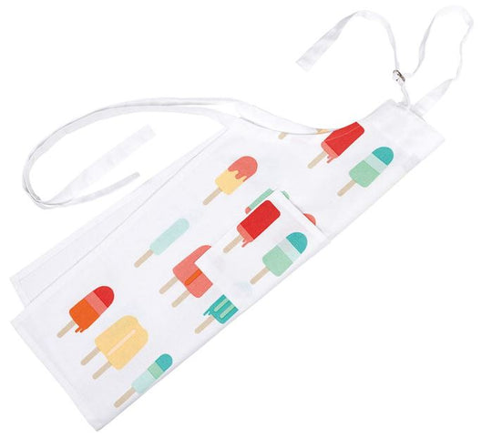 Bastian Børneforklæde - Hvid/flerfarvet