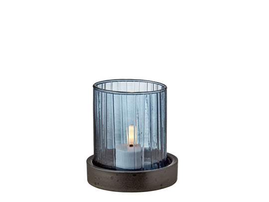 Bitz Hurricane Lanterne m. LED-lys - Blå - 11 cm