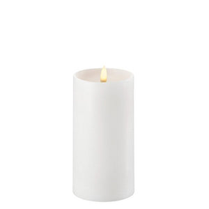 Uyuni Lightning LED-C Bloklys m. fordybning - Nordic White, Ø7.8 x H15 cm