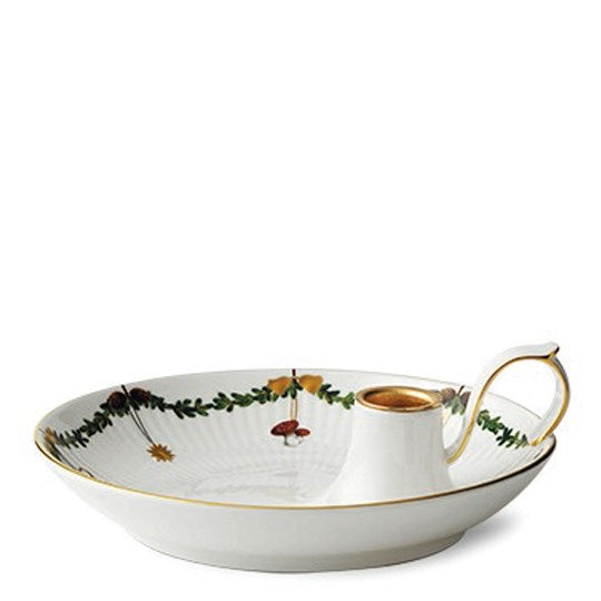 Royal Copenhagen Stjerne Riflet Jul Lysestage