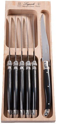 Laguiole Steakknive Laguiole sort æske med 6 stk