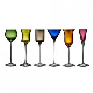 Lyngby Glas Snapseglas På Fod 6 Ass.