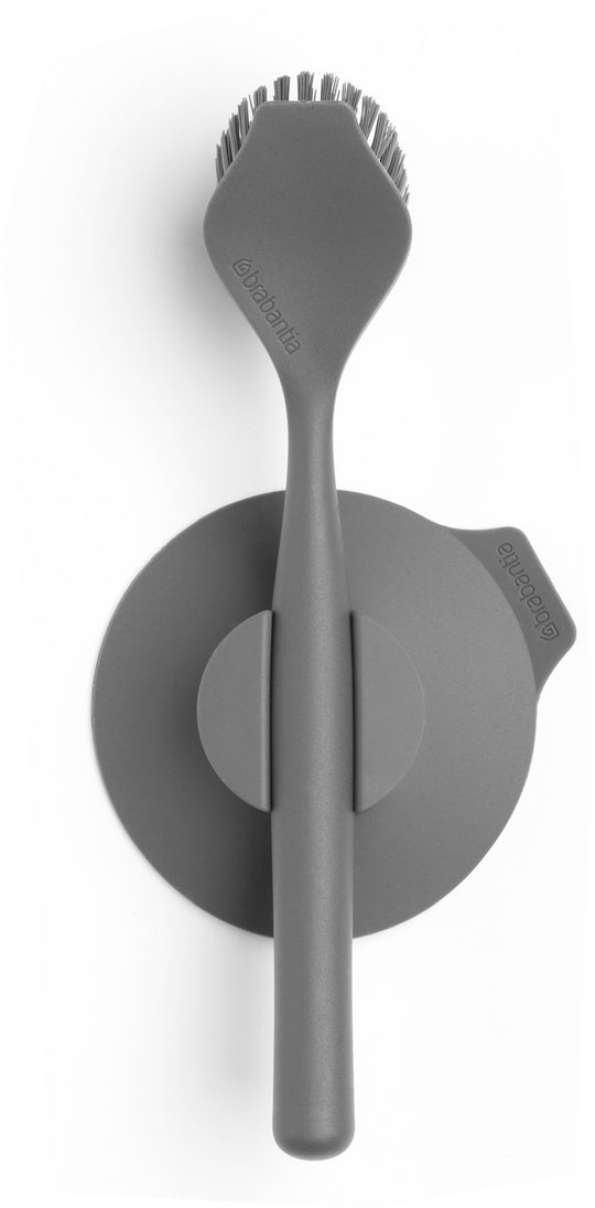 Brabantia Opvaskebørste m. Sugekop Holder - Grå