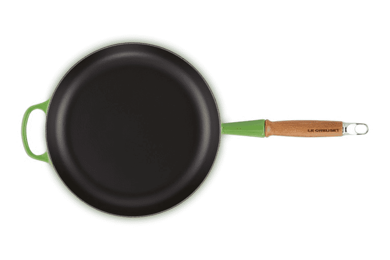 Le Creuset Stegepande m. træhåndtag 28 cm. Bamboo Grøn